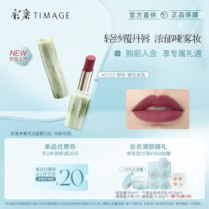 彩棠（TIMAGE）S103野玫 争青流玉哑雾口红唇膏轻盈滋润显白玫瑰肉桂色