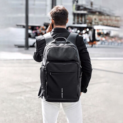 NAYO SMART男女商务双肩包出差旅行包防泼水大容量多功能电脑包Almighty黑色