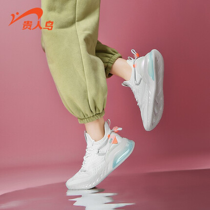 贵人鸟女鞋运动鞋春季新款网面透气鞋子轻便网鞋休闲鞋女 白色 38