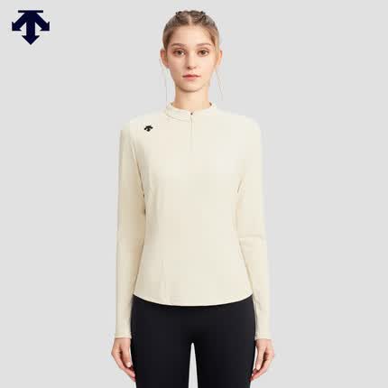 DESCENTE迪桑特 TRAINING女子训练健身长袖针织衫内搭冬季新款 BE-BEIGE L(170/88A)