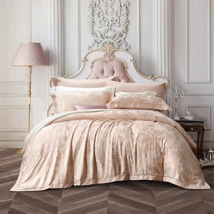 富安娜床上用品四件套欧式大提花被套双人加大高档床品1米8床230*229cm