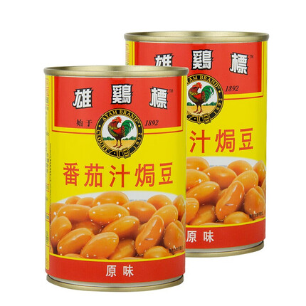 雄鸡标（AYAM BRAND）越南进口 番茄汁焗豆罐头425g*2罐茄汁豆大北豆 烹饪拌饭食材