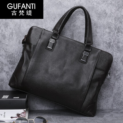 古梵缇公文包男 商务休闲手提包个性多功能大容量公文包男gft-gft-2219 黑色 GUFANTI