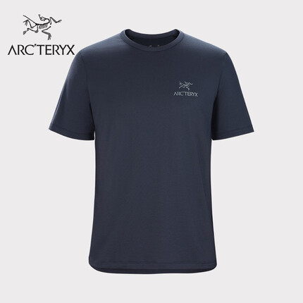 ARC'TERYX始祖鸟 ARC'LOGO EMBLEM 轻量透气 男子 羊毛短袖T恤 Black Sapphire/蓝黑色 L