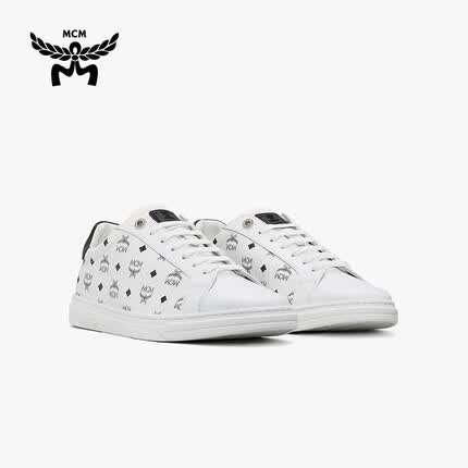 MCM TERRAIN DERBY经典花纹男士休闲鞋白色 MEXDATD03WT040