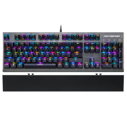 摩豹CK108 全键无冲RGB背光游戏机械键盘电竞游戏外设网咖网吧USB吃鸡发光背光LOL键盘 RGB黑轴