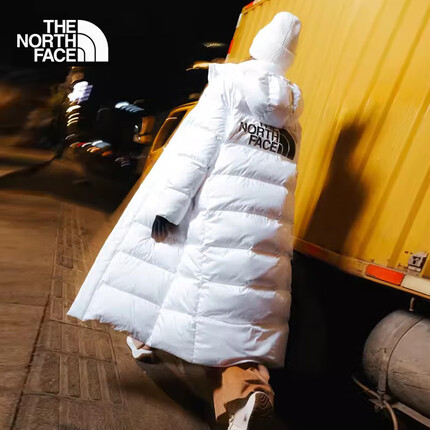 The North Face北面羽绒服女户外保暖700蓬鹅绒长款羽绒外套81RK FN4/白色 M