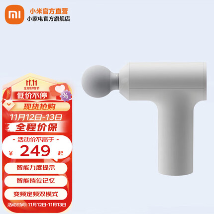 小米（MI）米家迷你筋膜枪2C肌肉按摩器mini深层按摩 便携按摩 米家迷你筋膜枪2C浅灰色