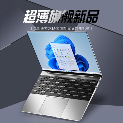 优和官方英特尔17.3英寸笔记本电脑2023款十三代超轻薄手提电脑商务办公炒股票大学生学习设计游戏娱乐本 16G运行 256G固态高速硬盘