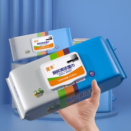 简禾（jianhe）厨房湿巾去污一次性油烟机家用抽取式小包便 正装厨房湿巾80抽单包