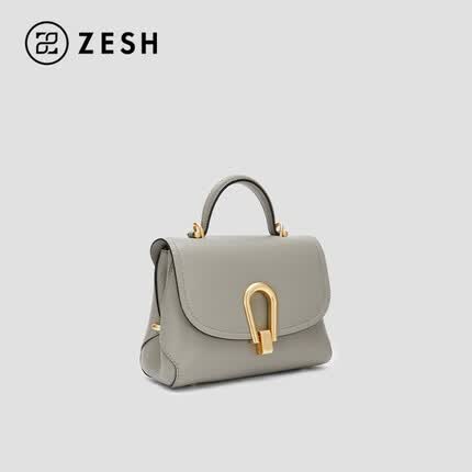 ZESH /泽尚 MERMAID 小号人鱼手提包 小众设计感女单肩斜挎包 米灰色