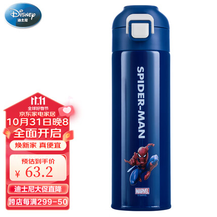 迪士尼（DISNEY）儿童保温杯316不锈钢男女小学生时尚便携直饮壶喝水杯子500ml
