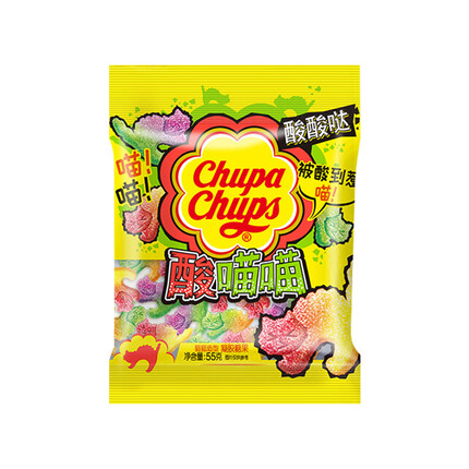 珍宝珠橡皮糖 网红酸喵喵酸酸啫喱软糖55g袋装 