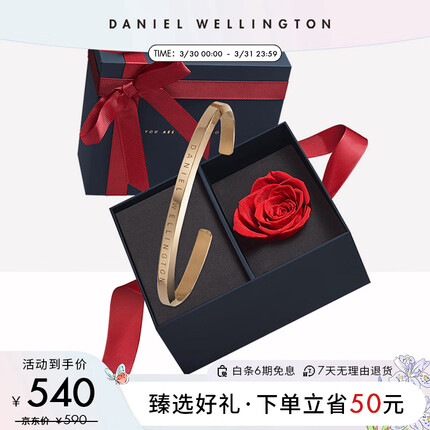 丹尼尔惠灵顿（DanielWellington）DW手镯时尚饰品男女情侣金色开口手环小号情人节礼物 DW00400003