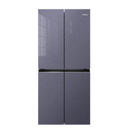 奥马（Homa）432升十字对开门家用电冰箱零度保鲜风冷变频 AG+蓝晶除菌 一级能效BCD-432WDPG/B晶韵