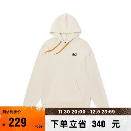 VANS范斯官方 男女情侣连帽卫衣复古白春季Oversized露营印花 复古白 XL
