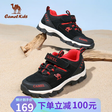 骆驼 CAMEL 童鞋运动鞋女儿童登山鞋透气大童篮球鞋青少年男童休闲鞋 DS32263600 黑/红 37