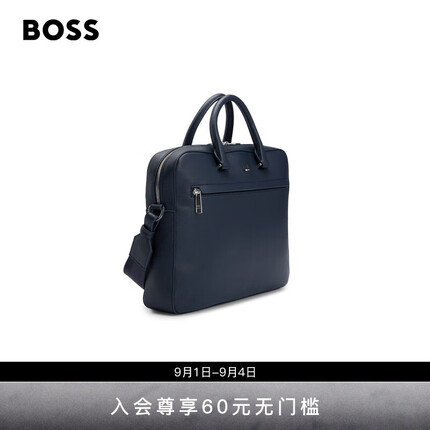 HUGO BOSS男士2023早秋新款经典细节人造革公文包 404-深蓝色 EU:ONESI