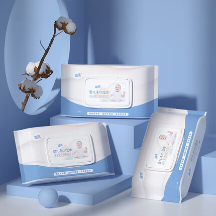 简禾湿巾婴儿手口湿巾 一次性亲绵柔擦手湿纸巾 60片*1包