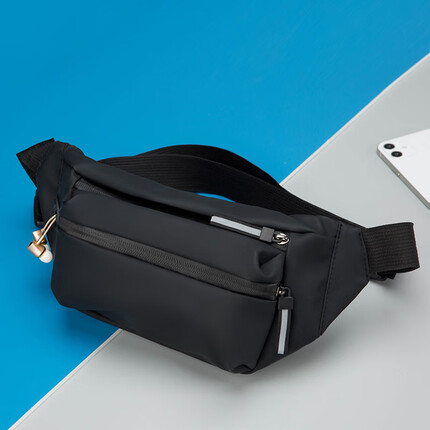 乐活旅行腰包男斜跨手机包胸包男士多功能工地工作单肩包大容量手机套挎包