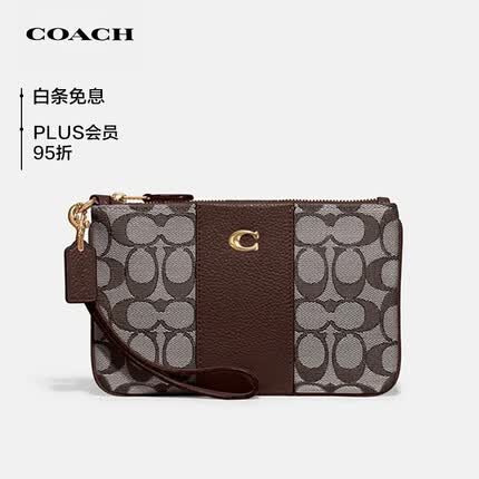 蔻驰女士专柜款小号手拿包手腕包老花深灰色CI190B4SOM