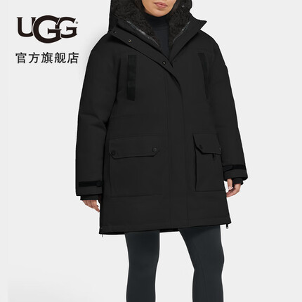 UGG冬季新款女士保暖舒适内带夹克连帽羽绒派克大衣 1144401 TARR | 焦黑色 M