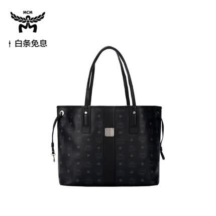 MCM 女士黑色中号购物袋托特包子母包手提包 MWPAAVI02BK001