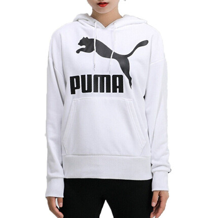 彪马 PUMA 女子 生活系列 Classics Logo Hoody Regul 运动 卫衣 599197 02 彪马白 M码 (亚洲码)