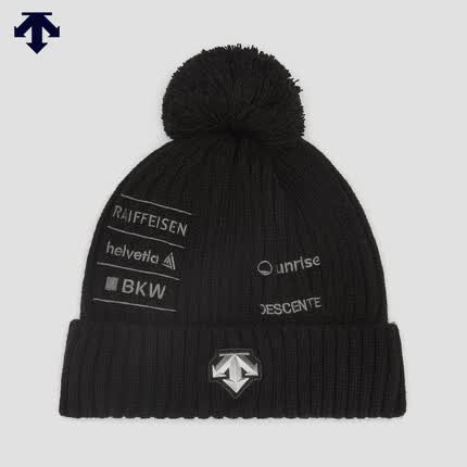 DESCENTE迪桑特SKI STYLE系列运动休闲男女同款针织帽冬季新品 BK-黑色 F