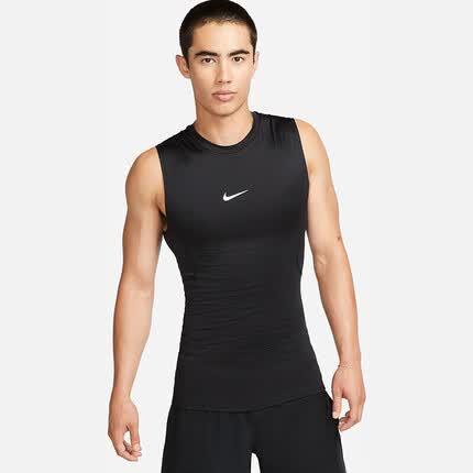 耐克NIKE秋季运动T恤男子速干DF TOP SL TIGHT短袖FB7915-010黑XL