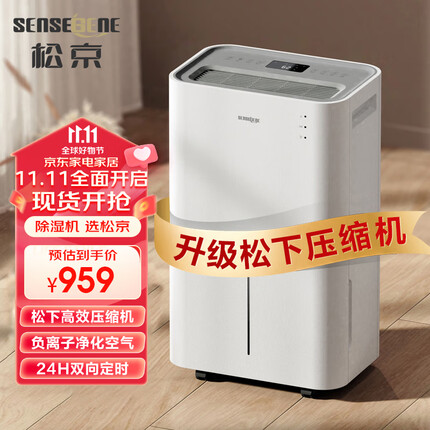 松京(SenseGene)除湿机/抽湿机 除湿量20L/天 家用地下室吸湿器 干燥机干衣净化 DK02
