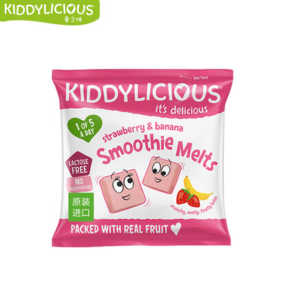 童之味(kiddylicious)原装进口儿童零食 草莓香蕉味溶溶豆 6g*1包