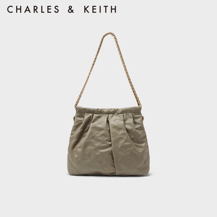 CHARLES&KEITH子母链条大容量流浪包托特包单肩包斜挎包包女包软CK2-40671449 CK2-40671539Taupe灰褐色 L
