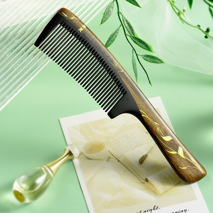 谭木匠 牛角梳子礼盒仲夏木质梳柄牛角梳齿家居日用便携护理头皮按摩