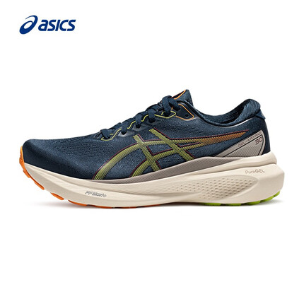 亚瑟士跑步鞋男鞋稳定舒适运动鞋透气耐磨支撑跑鞋 GEL-KAYANO 30 蓝色/绿色 39 ASICS