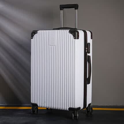 佐克绅（ZUOKESHEN）行李箱男小型登机箱学生旅行箱/大容量拉杆密码皮箱 白色【防刮加厚-铆钉直角款】 28