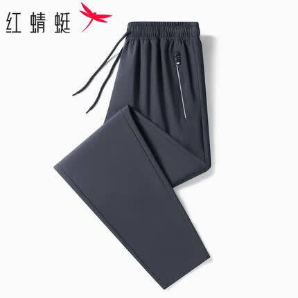红蜻蜓（RED DRAGONFLY）休闲裤男时尚简约休闲百搭宽松透气舒适直筒长裤子 深灰 XL 