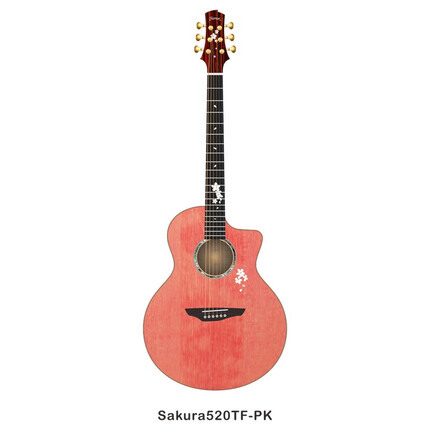 trumon楚门吉他新一代落樱原声面单板民谣吉他男女情侣款520情人节礼物 Sakula520TF-PK 缺角41寸