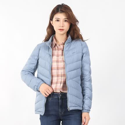 悍途(HUMTTO)秋冬户外新款保暖舒适女士时尚轻盈保暖外套羽绒服 湖水蓝-女 L