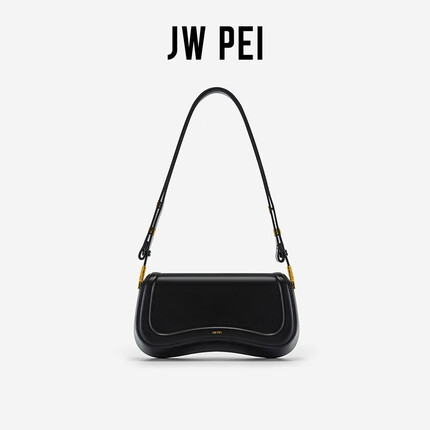 JW PEI布丁包Joy小众设计包包时尚法棍包单肩包斜挎包女士腋下包包1C56 黑色