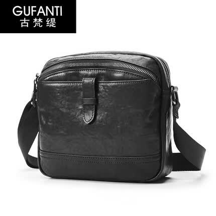 古梵缇单肩斜挎包男 时尚多功能男士休闲小背包gft-gft-2233 黑色 GUFANTI