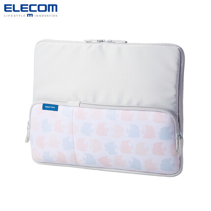 ELECOM笔记本电脑包macbook pro内胆包适用苹果华为电脑手提包设备保护套女13.3英寸 浅米色×飞鸟