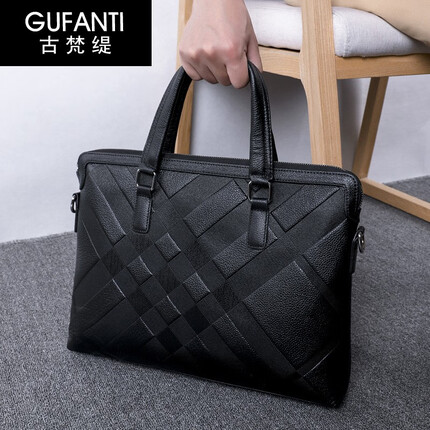 古梵缇商务公文包男 商务休闲单肩包斜挎包斜挎背包gft-gft-2209 黑色 GUFANTI