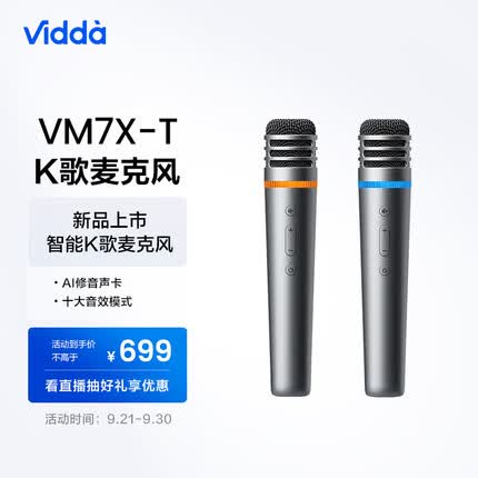 海信 Vidda S7 麦克风 海信电视 Vidda电视定制麦克风 天籁K歌 无线麦克风 家庭KTV 双支套装 VM7X-T