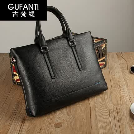 古梵缇手提公文包男 商务个性休闲时尚横款电脑包gft-gft-2249 黑色 GUFANTI