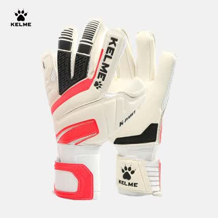 KELME/卡尔美足球守门员手套成人职业防滑缓冲门将手套装备儿童 白/红（职业级） 9