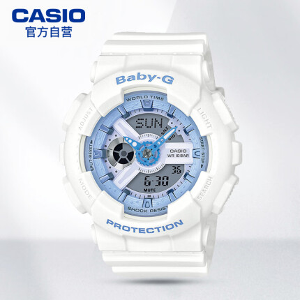卡西欧（CASIO）手表 BABY-G 女士防震防水运动手表 夜光石英表 BA-110BE-7A