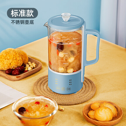 麦卓(MAKE JOY)养生壶家用多功能迷你全自动玻璃办公室小型煮花茶器电烧水壶 天空蓝(标配款)