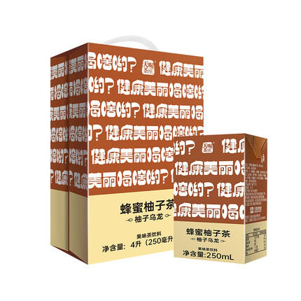 天喔茶庄 蜂蜜柚子茶 果味饮品 夏季凉茶果汁饮料 柚子乌龙250ml*16整箱装