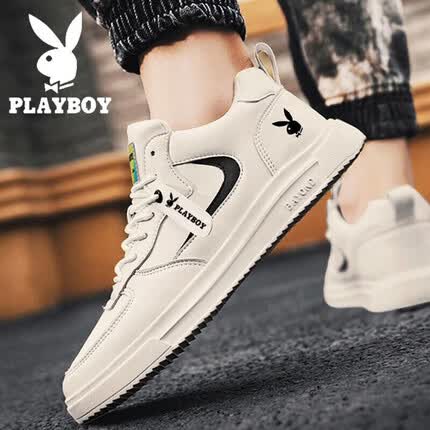 花花公子(PLAYBOY)男鞋子男2023冬季板鞋男士百搭休闲鞋男款时尚运动鞋 米色 39